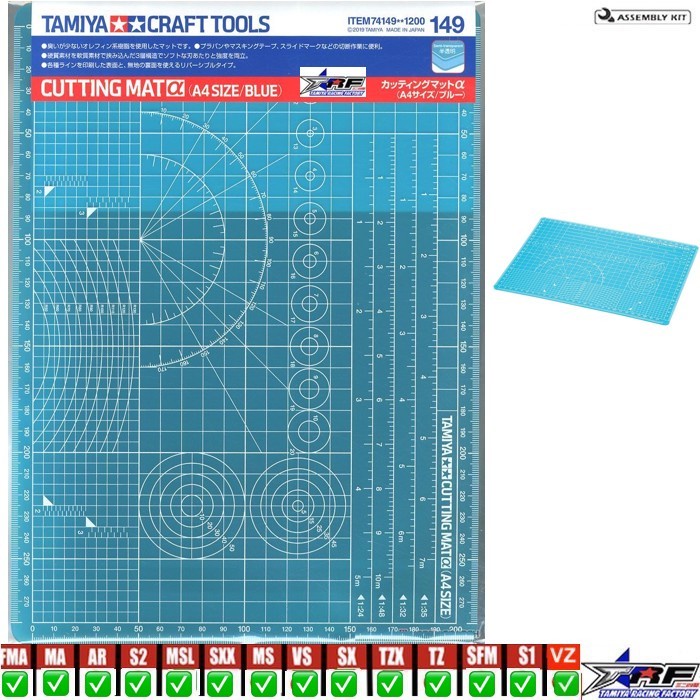 

Mew Tamiya 74149 Craft Tools Cutting Mat (A4 Size/Blue)