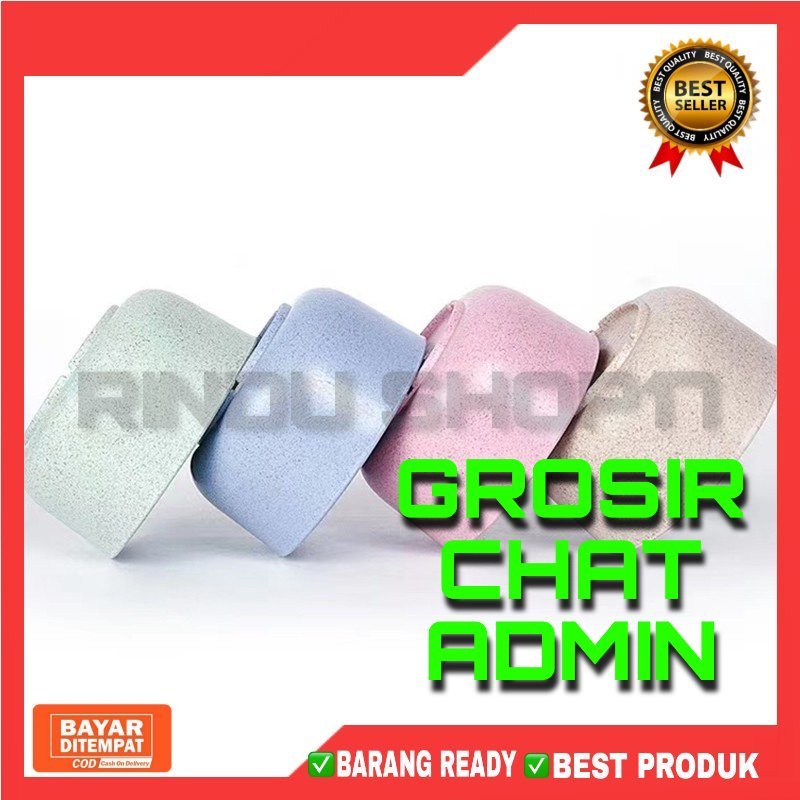 [RS] 4 PCS MANGKOK JERAMI PASTIK SET PINK UNGU BIRU SUP BAKSO WHEAT STRAW BOWL