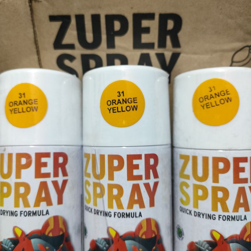 Zuper Pilox Pilok Cat Semprot Warna Orange Yellow Kuning Lemon Glossy 31 150cc Spray Paint