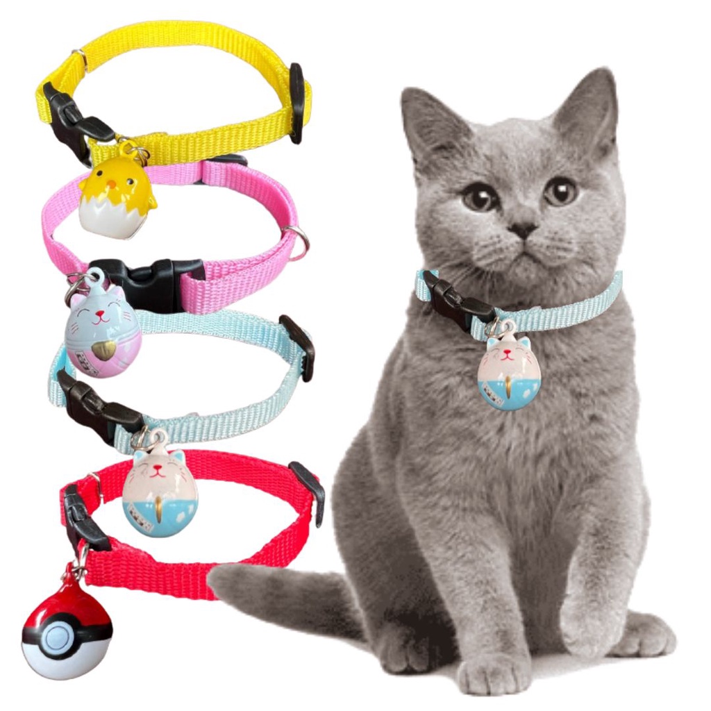 Kalung Kucing Lonceng Karakter Pokemon Catty Egg Aksesoris Kalung Kucing Collar Kucing Polos FEFARM