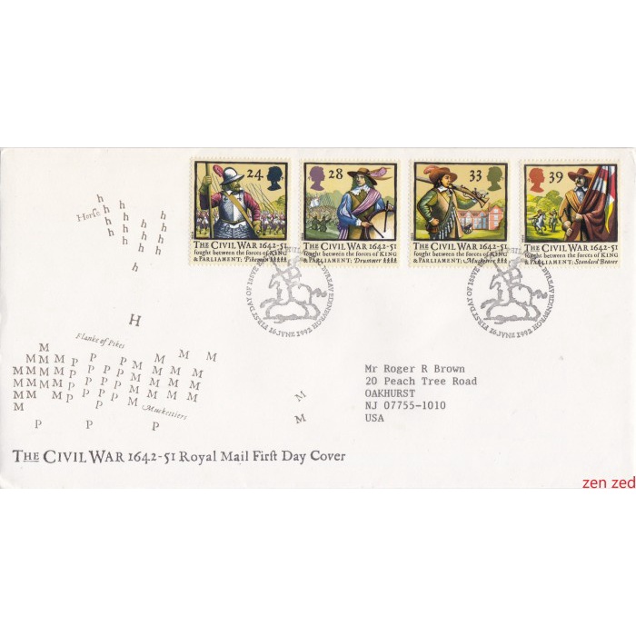 

A754 Prangko Inggris FDC 1992 The English Civil War 1 Pcs