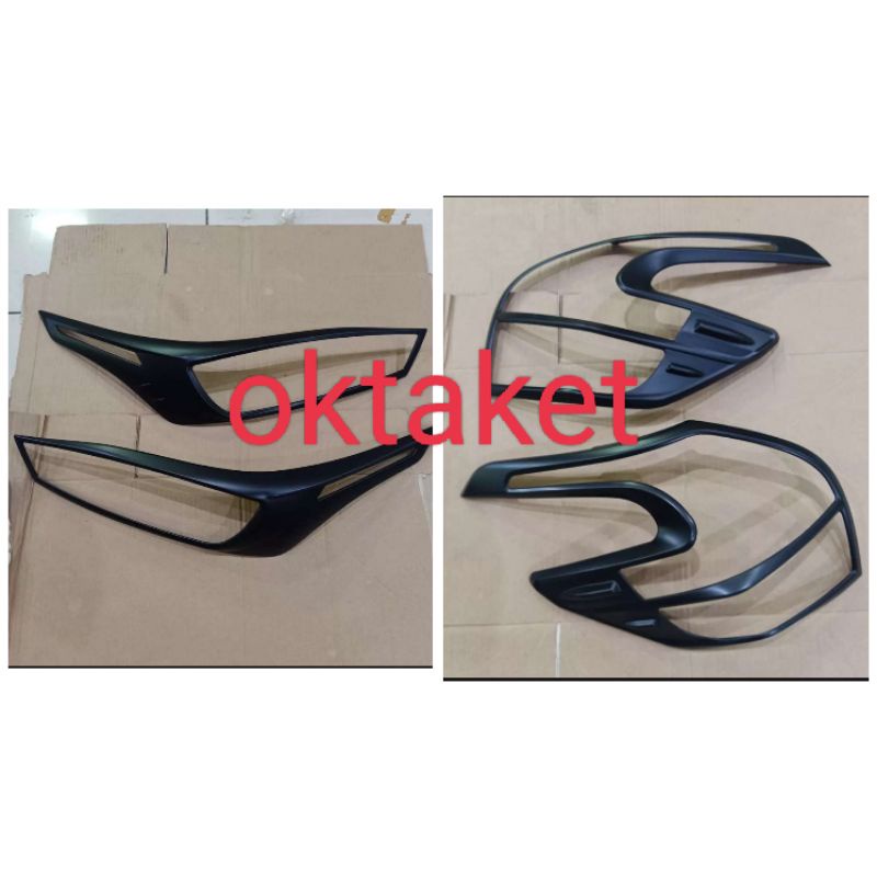 paket garnish depan belakang grand all new Yaris 2014 2016 2017 Hitam &amp; Chrome