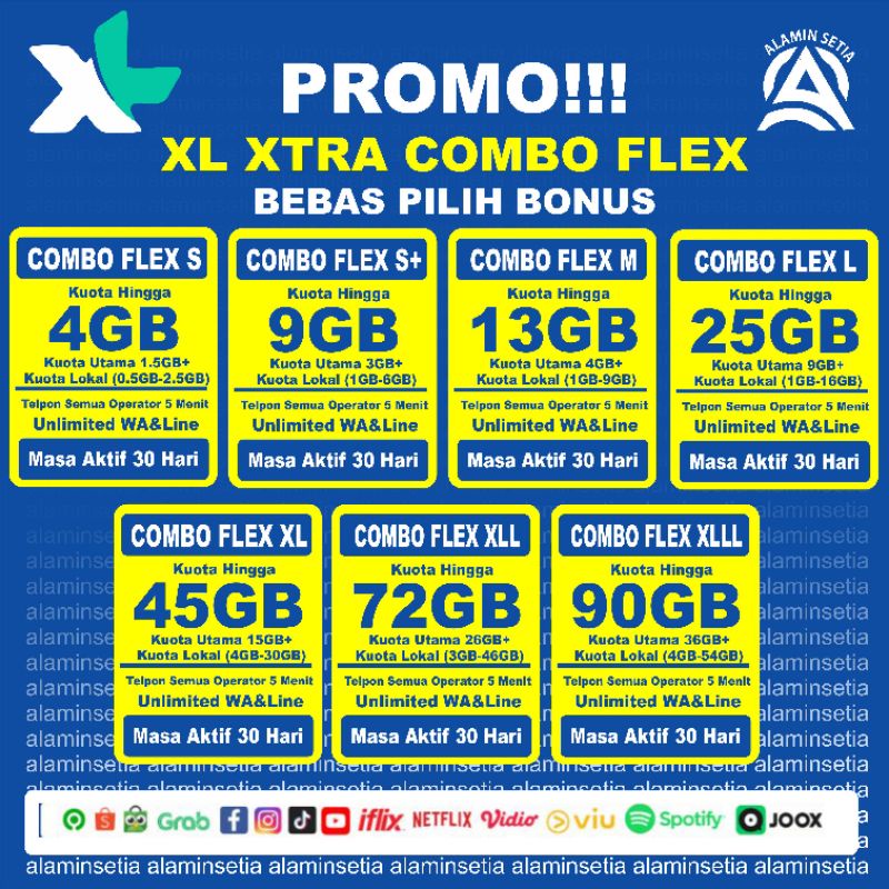 PAKET INTERNET XL XTRA COMBO FLEX MURAH