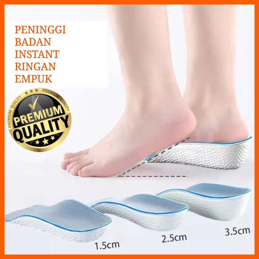 INSOLE PENINGGI BADAN INSTANT SOL SEPATU PENAMBAH TINGGI BADAN ALAS SEPATU TUMIT KAKI