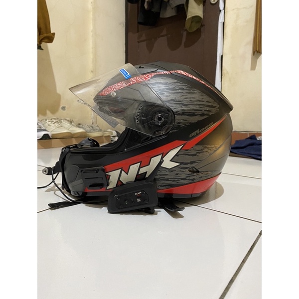 HELM NHK FULLFACE GP1000 + Intercom Ejeas V6 + mounting Go pro + audio jack Action  am [Paket vlog]