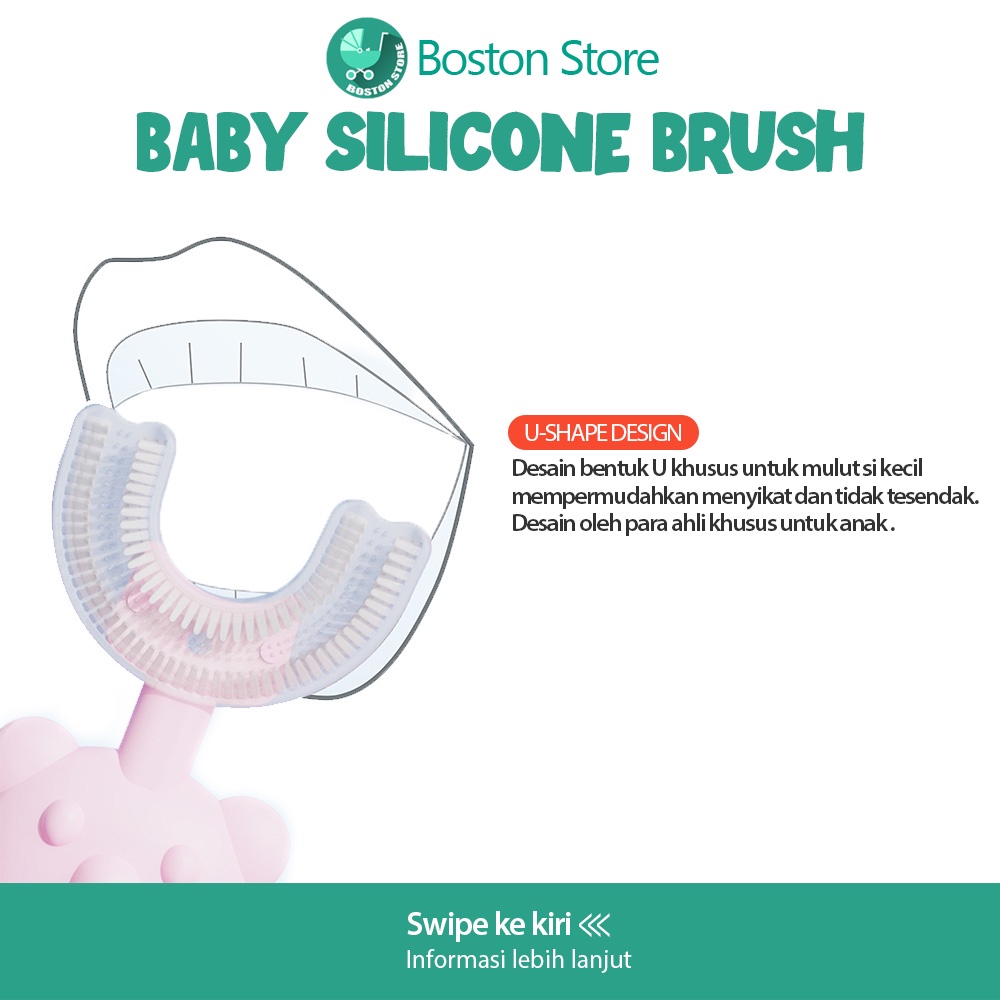 Bostonstore Sikat Gigi Silikon Bentuk U / Teeth brush Anak Soft Bentuk U Usia2-12 / Sikat Gigi Silikon Bayi / Sikat Gigi Silikon / Sikat Gigi Silikon Anak / Sikat Gigi Silikon Anak / Sikat Gigi Bentuk U Anak / Sikat Gigi Bentuk U Silikon