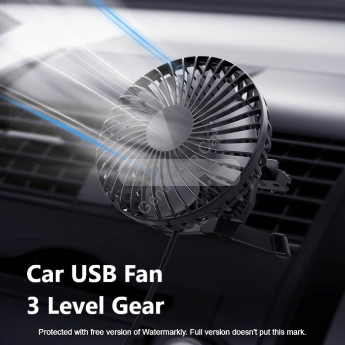 ac mini Car Fan USB 360° (Air Vent + Dashboard) Kipas Angin Mini AC Mobil (O5O1) ac mini mobil mini 