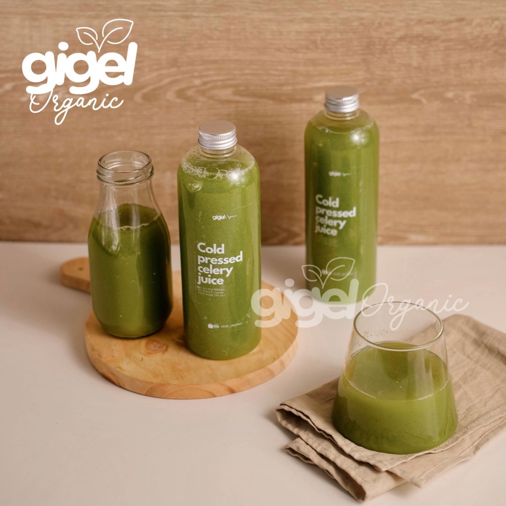 

Celery Juice Cold Pressed 500ml, Jus Seledri Gigel Organic