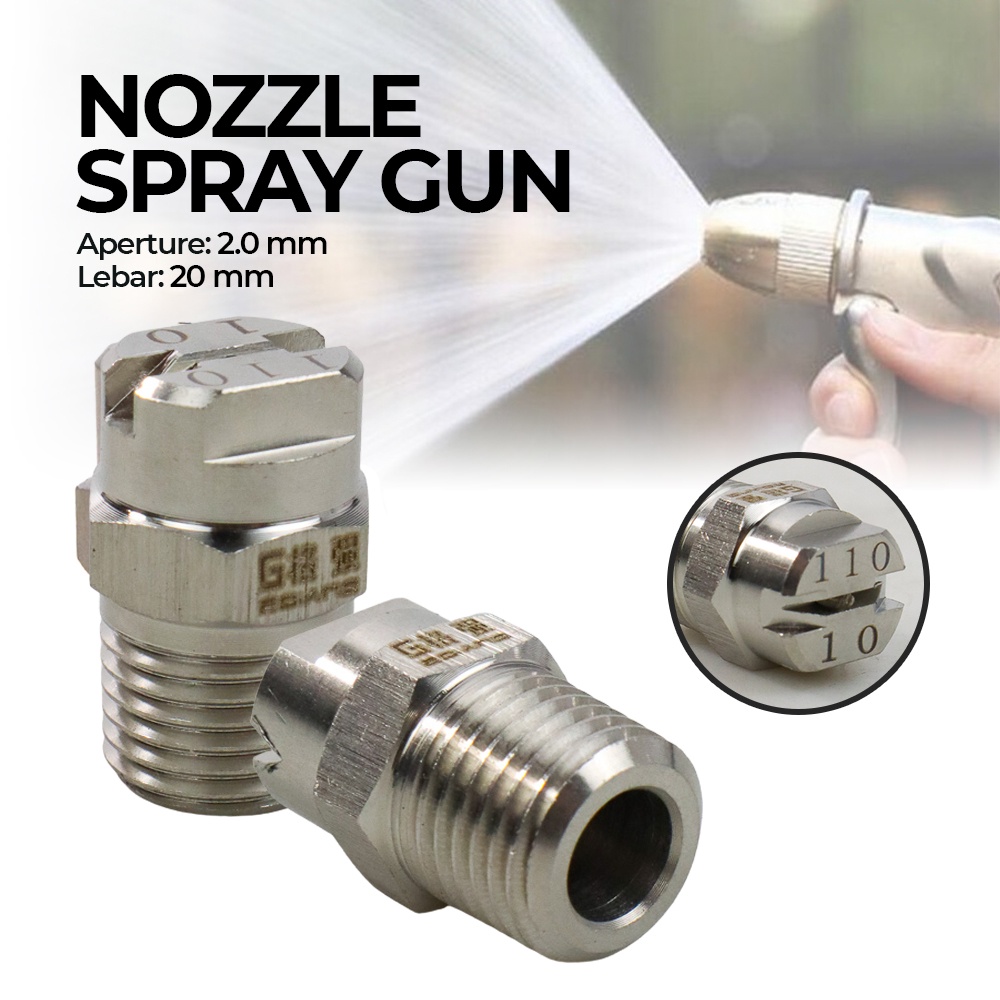 MX Nozzle Spray Gun Cuci Mobil Stainless Steel 110 Derajat Aperture 2.0 mm - MX1 - No Color
