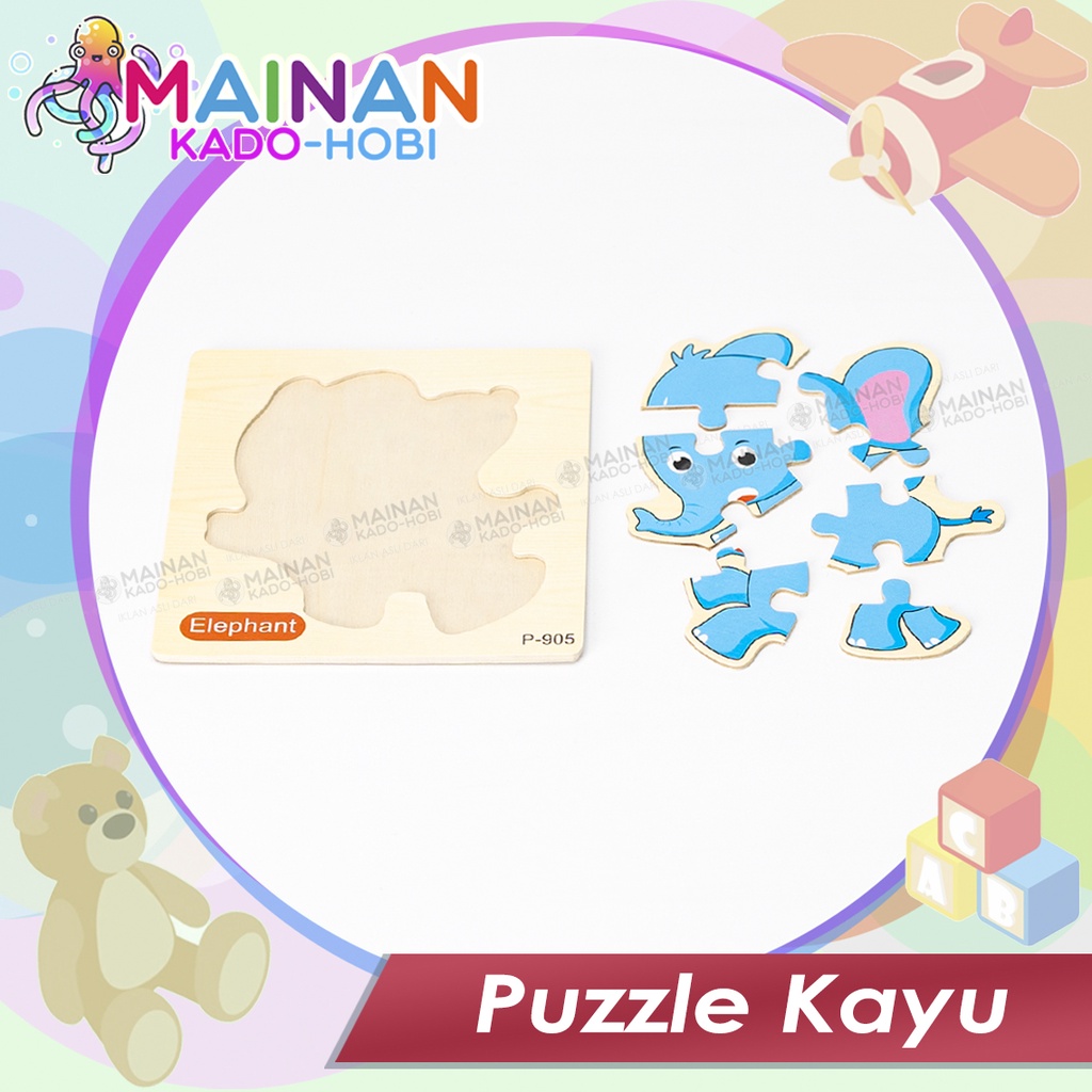 MAINAN EDUKATIF ANAK BONGKAR PASANG PUZZLE KAYU 3D GAMBAR KARAKTER