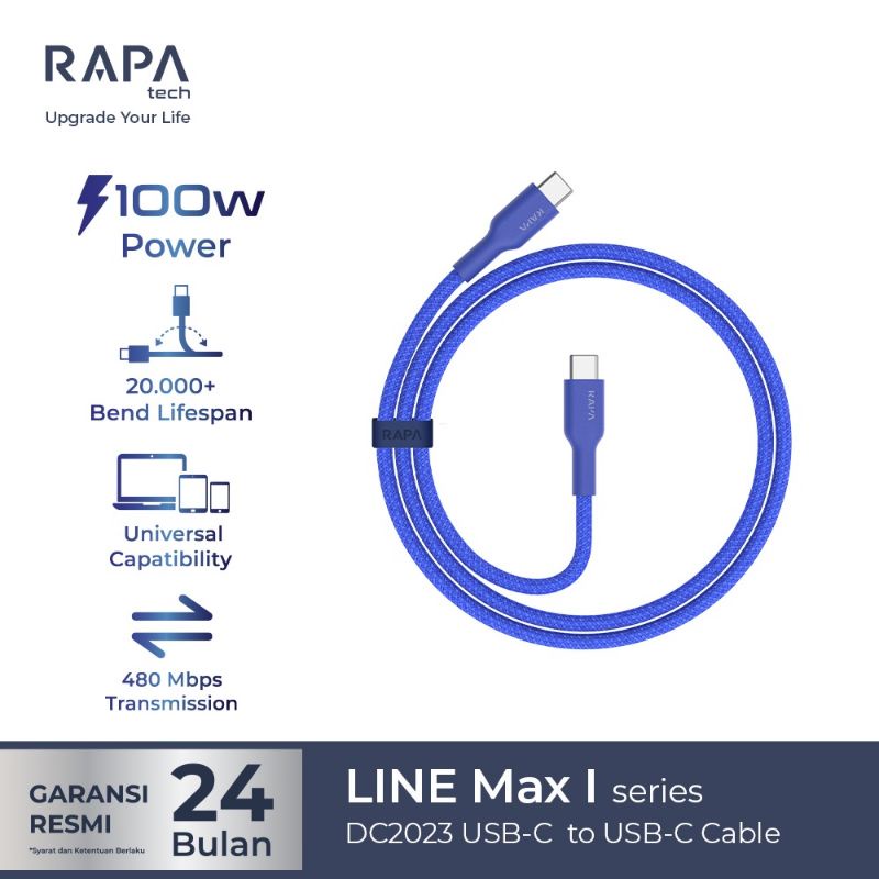 RAPAtech DC2023 Line Max I Type-C to Type-C Cable Fast Charging 100W