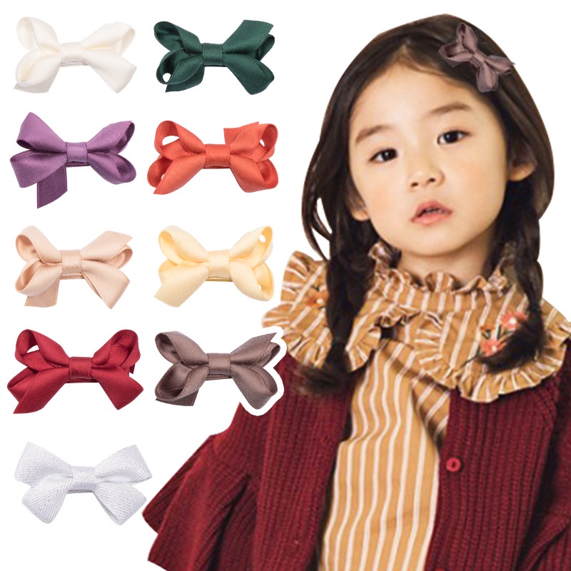 JEPIT RAMBUT PITA ANAK PEREMPUAN MODEL RIBBON KNOT BOW JEPITAN PONI RETRO GIRL BAYI BABY CUTE GIRLY KAIN WARNA SOFT PASTEL LEMBUT HAIR CLIP PIN HAIRCLIP HAIRPIN