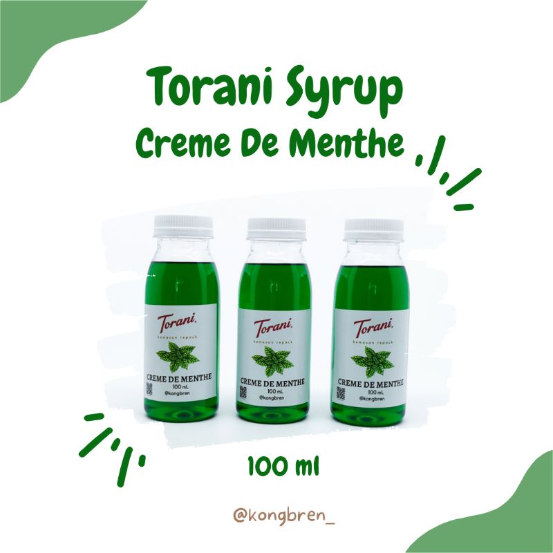 Sirup Torani Creme De Menthe Repack 100mL - Torani Syrup Creme De Menthe 100 mL