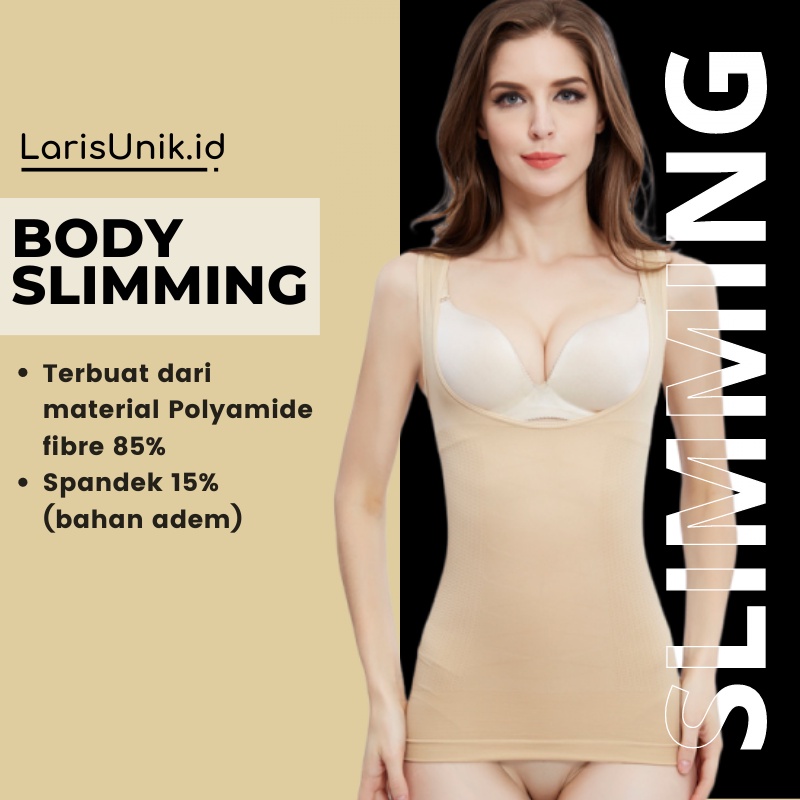 Tengtop Tangtop Tanktop Pelangsing Pengecil Perut Buncit Wanita Korset Body Slimmer Slim Slimming Sliming Shaper Shapper Tank Top Tentop Tantop Suit Corset Korslet Kroset Pelangsing Tubuh Badan Original Pakaian Pakayan Pakean Dalam Wanita Jumbo Shapewear