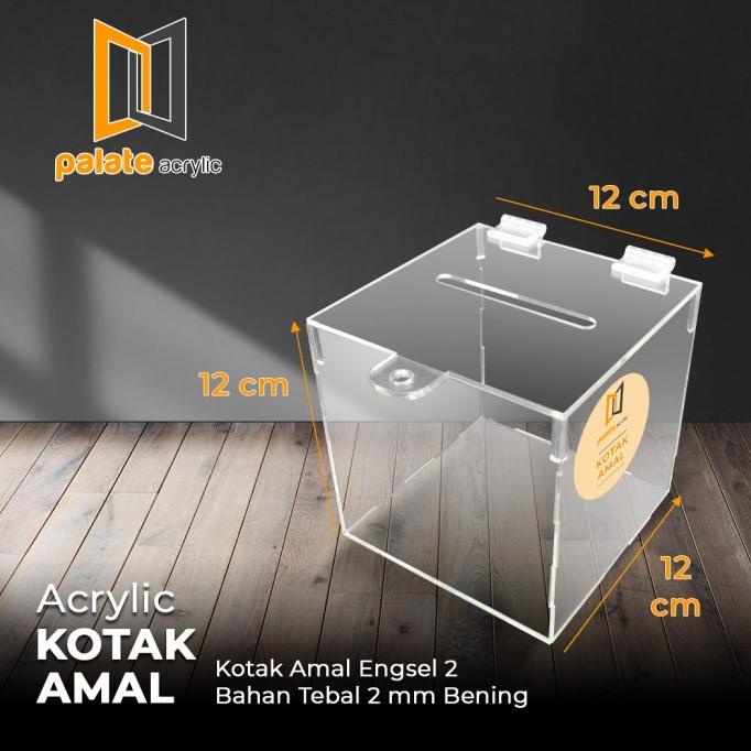 

Kotak Amal / Saran Bahan Akrilik Bening (Uk. 12.5 x 12 x 12.5 CM)