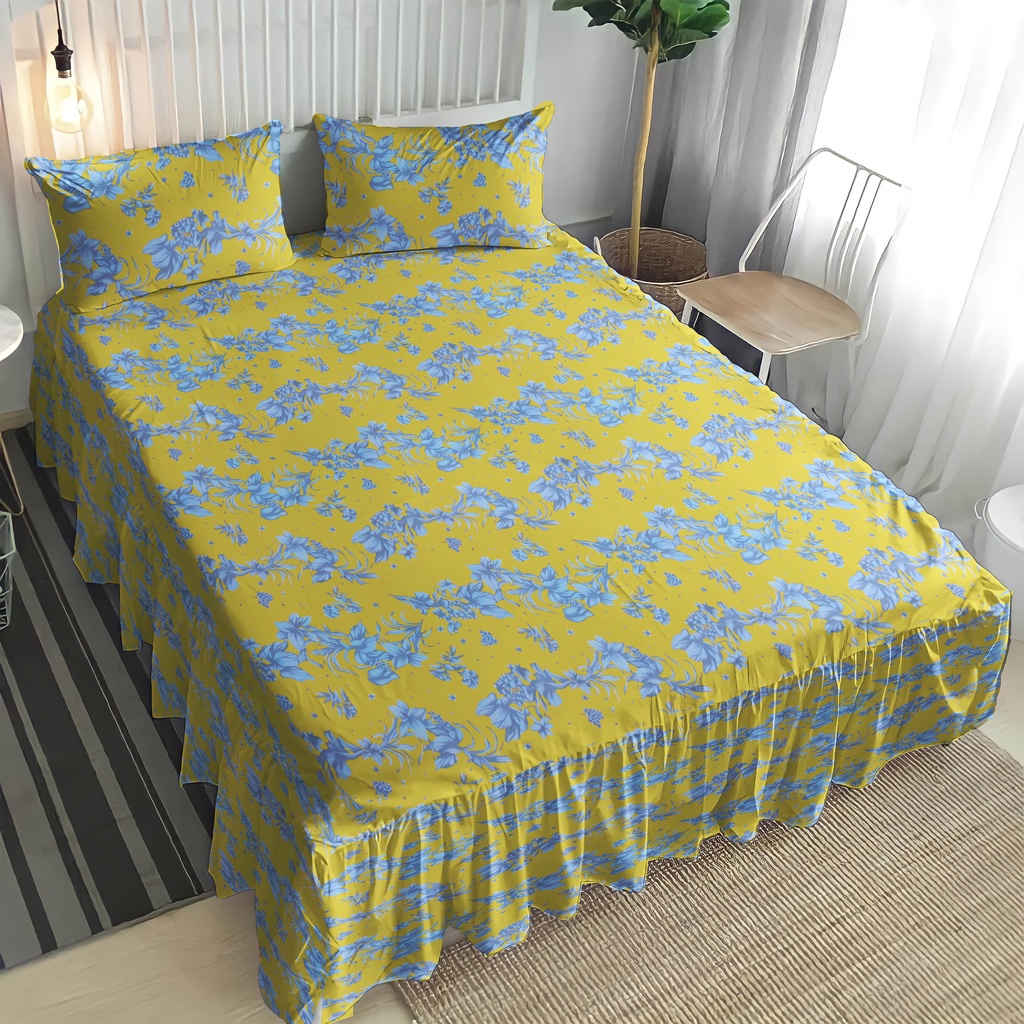 Sprei Rumbai ukuran 160X200 180x200  Queen  King size Bahan Katun Halus