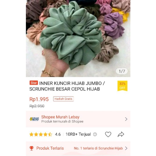 INNER KUNCIR HIJAB JUMBO /SCRUNCHIE BESAR CEPOL HIJAB