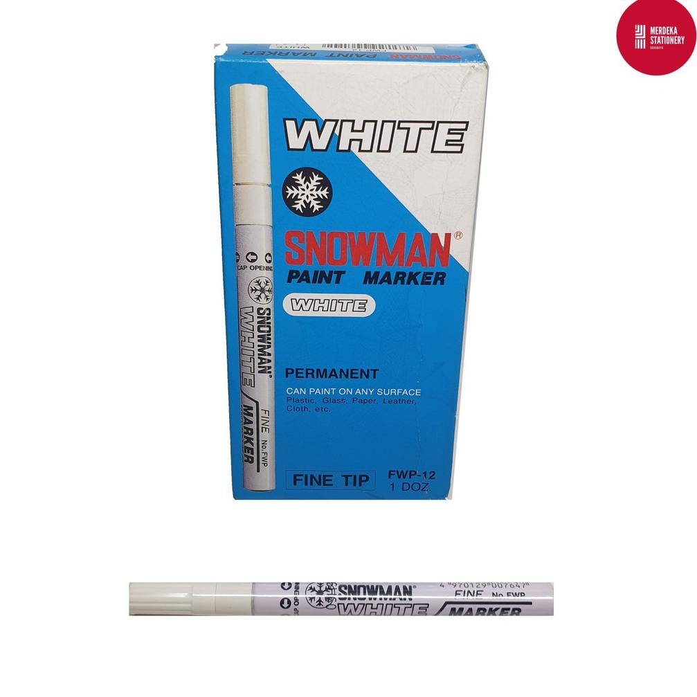 

[PRODUK Y8HF960] Spidol/Sepidol/Marker Permanent Paint Snowman FINE TIP WHITE/PUTIH ➜Ready Stok