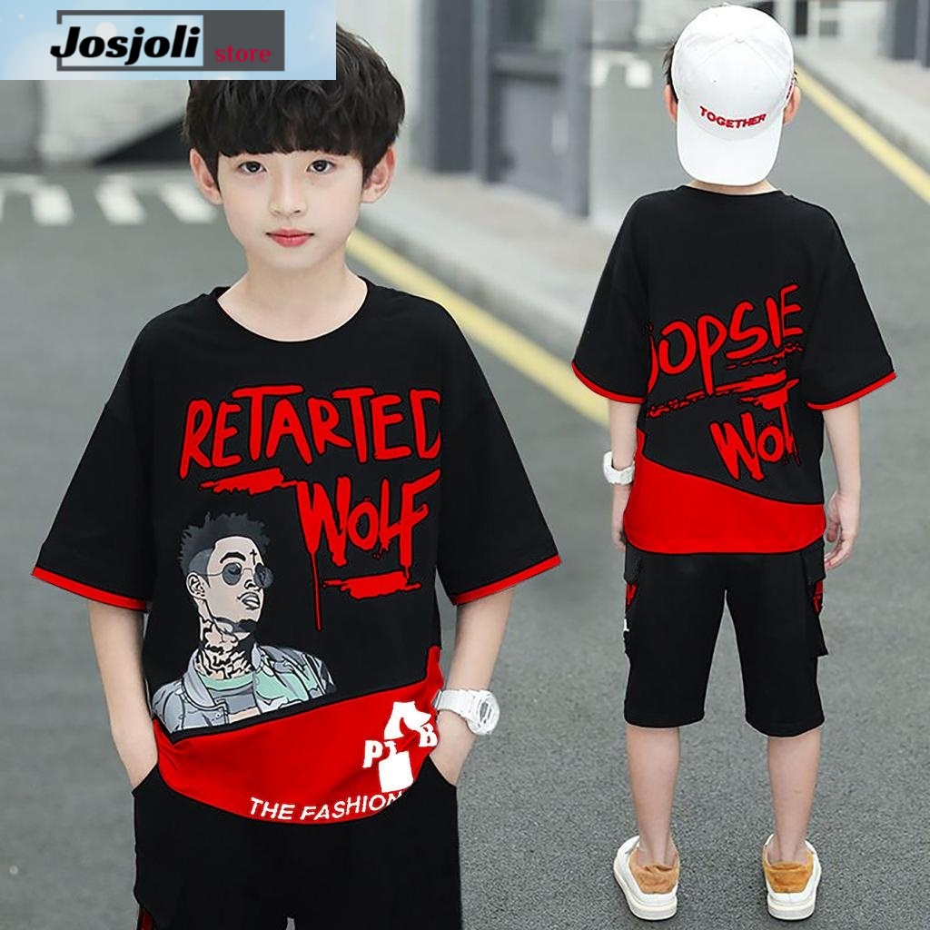 JOSJOLI_STORE/Baju Anak Opsie XS/Atasan Anak Laki-Laki Lengan Pendek/Ideal 7-11 Tahun