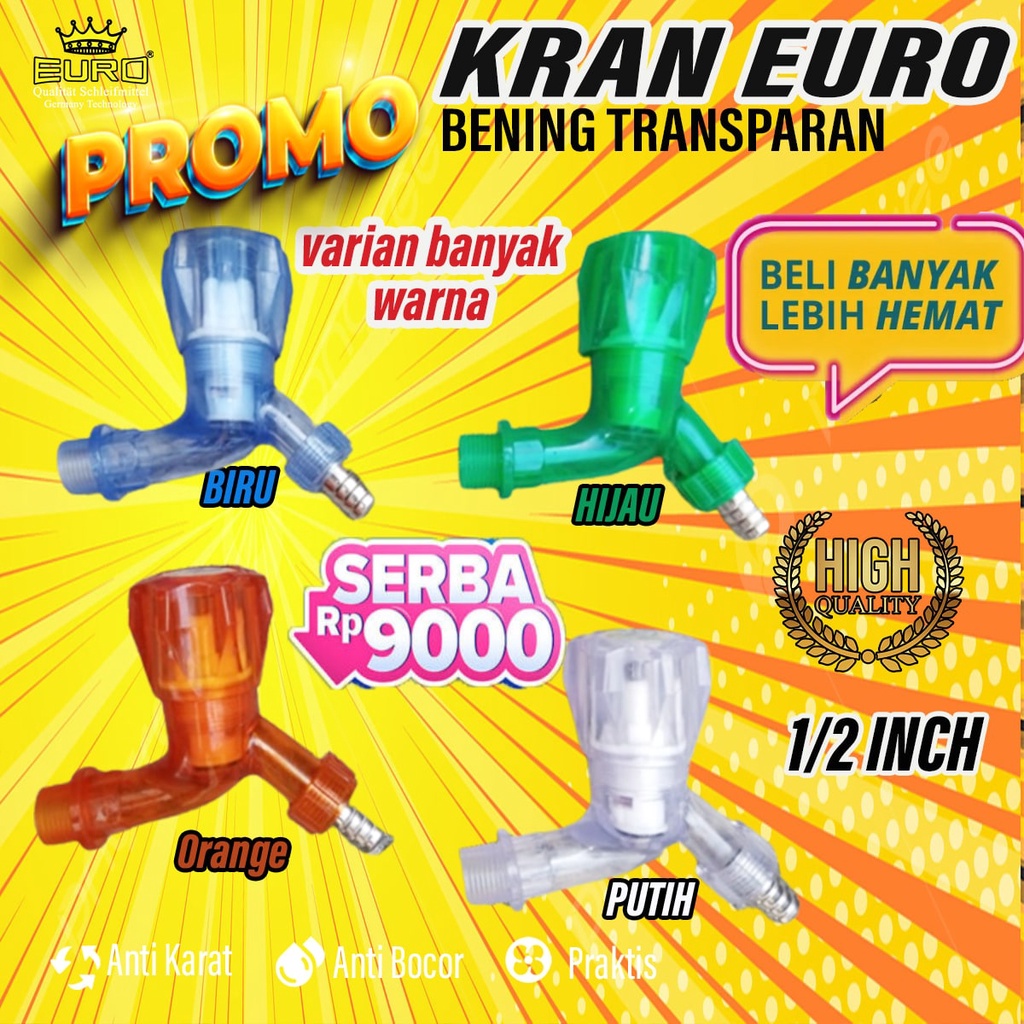 Kran Keran Air PVC Jumbo Transparan Plastik Taman 1/2 inch