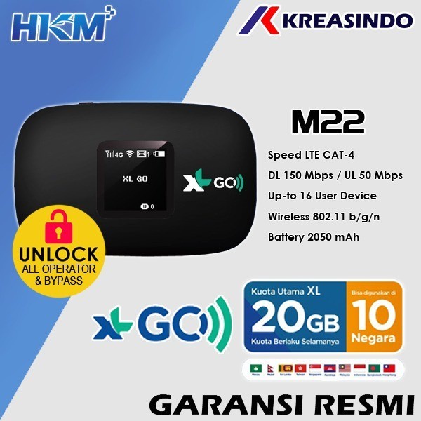 Produk Terbaru Hkm M22 Modem Mifi Wifi Xl Go Izi Free Kuota Unlock Garansi Resmi