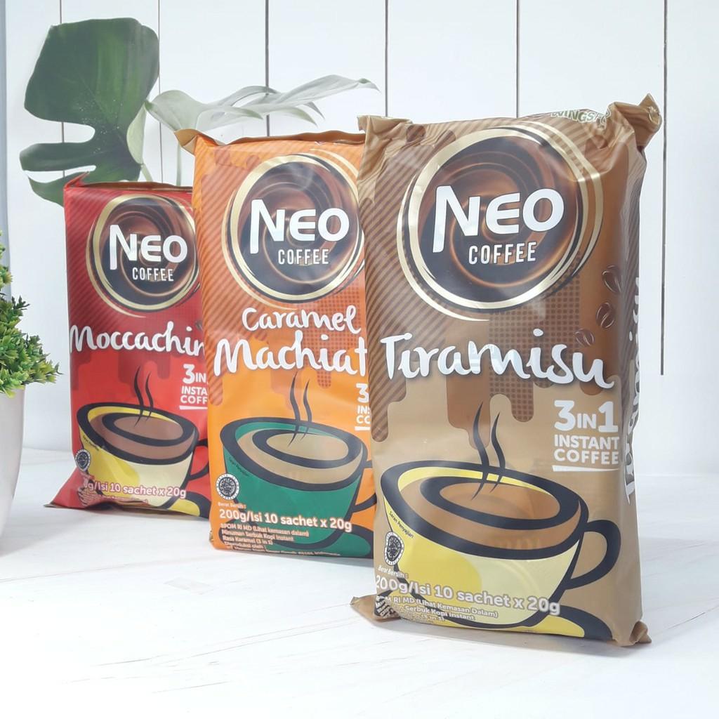 4 pack Neo Caramel Machiato  Neo Coffee Moccachino Kopi Neo Rasa tiramisu - SF