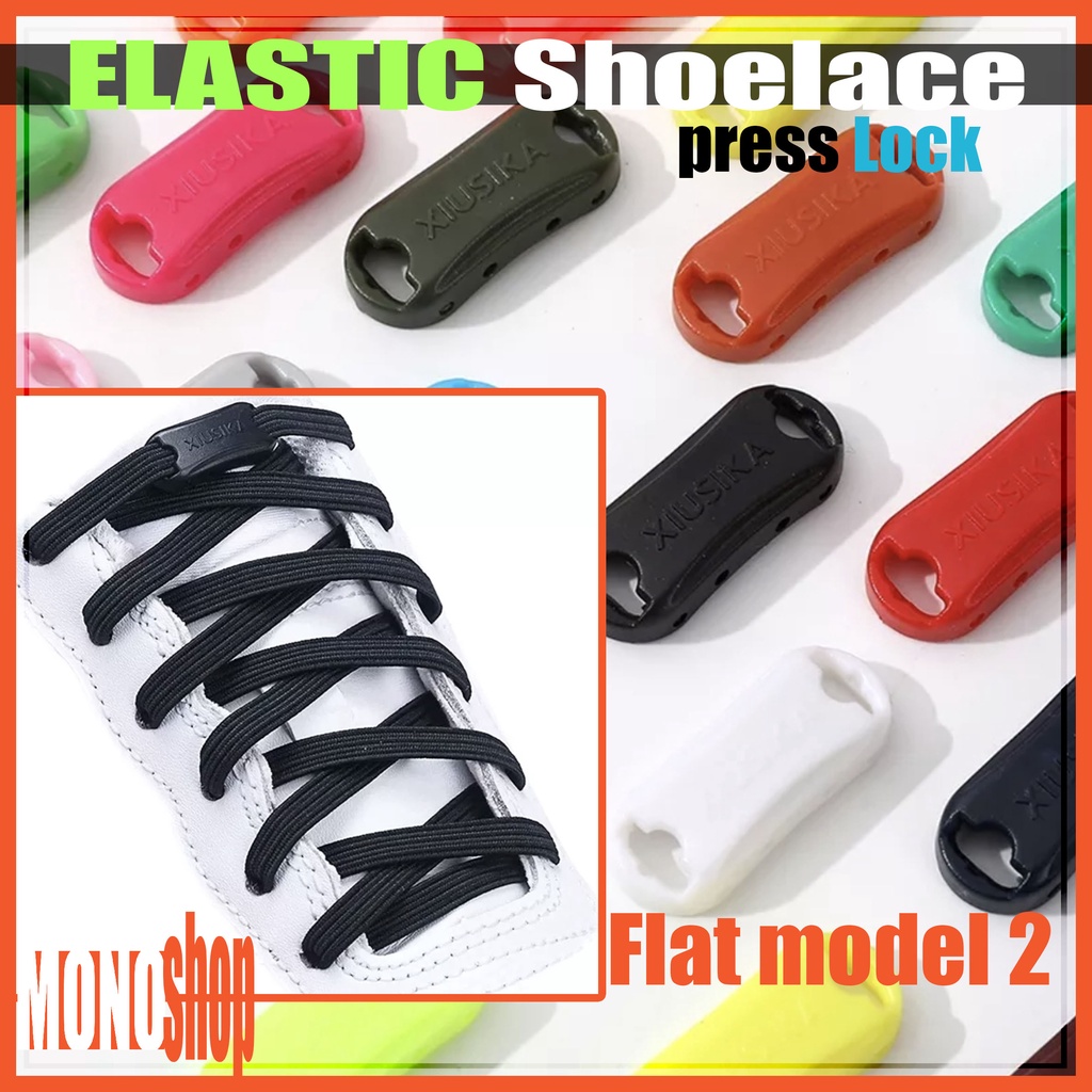 lazy shoelace sneakers flat elastic shoelace model buckle lock flat