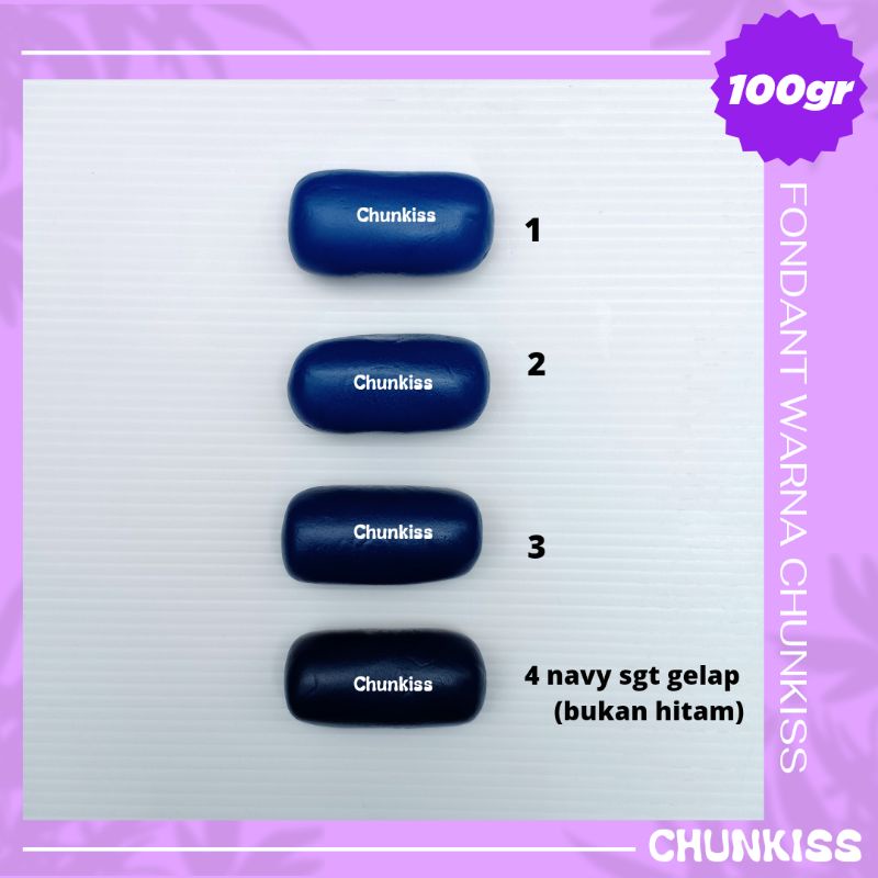 

FONDANT WARNA 100 GRAM SHADE OF NAVY - HALAL SIAP PAKAI