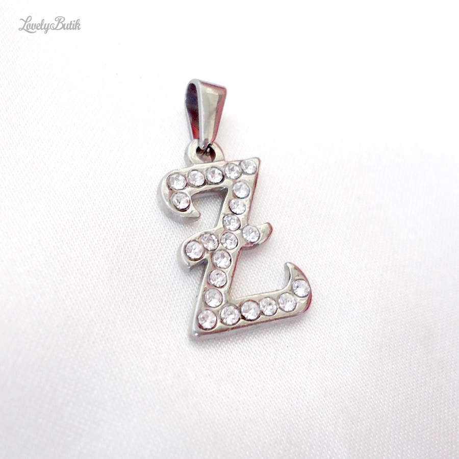 Liontin Titanium Anti Karat Tanpa Kalung Leontin Huruf Alphabet Abjad Inisial Z Klasik - Lovelybutik
