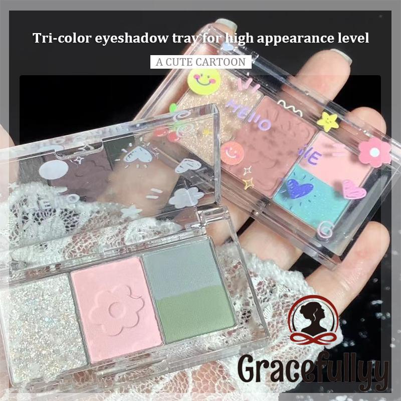 [COD]JADED Eyeshadow Palette 3 Warna Kombinasi Matte And Glitter Tahan Air Super Flash Waterproof-GY