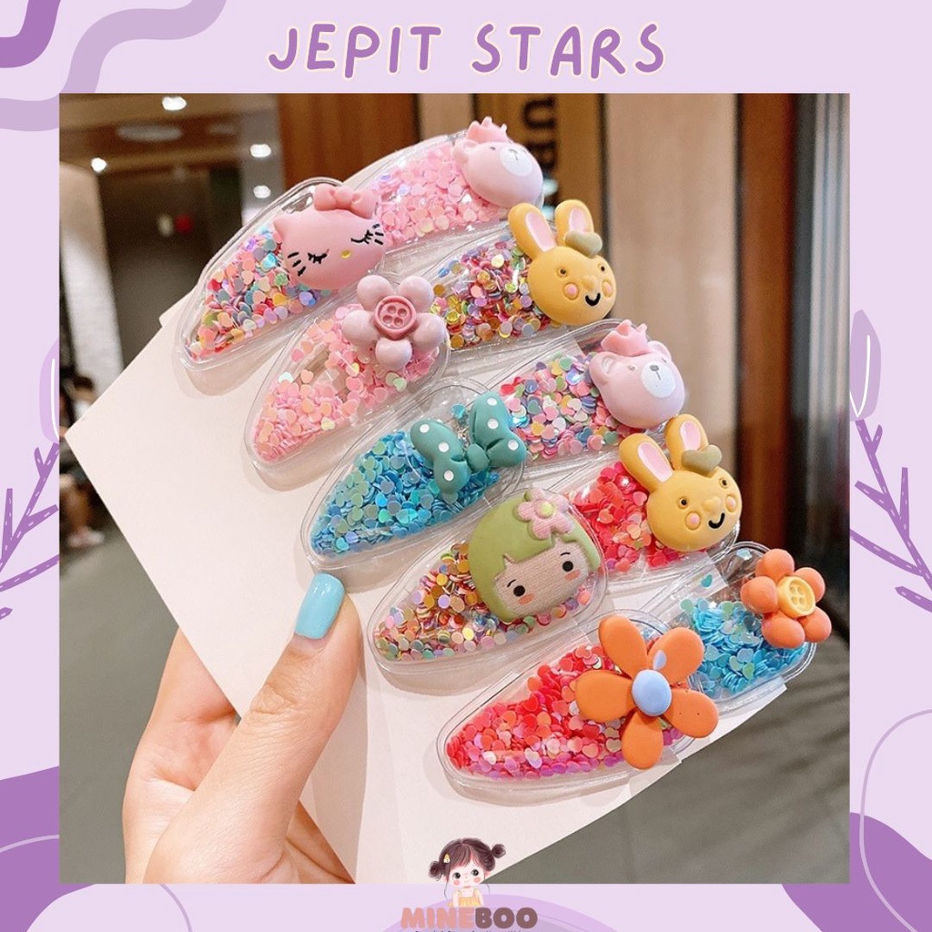 mineboo - JEPIT STARS Jepit Rambut Anak Fashion Korea Jepit Rambut Kartun Jepit Rambut Gadis