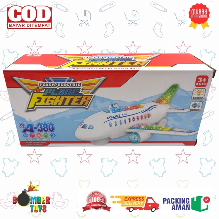 MAINAN ANAK PESAWAT TERBANG MUSIC DAN LIGHT FIGHTER LUCU SUARA KAPAL