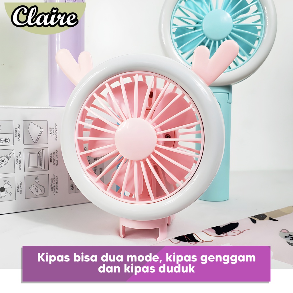 Kipas Portabel Mini Tanduk Rusa / Hand Fan USB / Tanduk Rusa Mini Fan Portabel