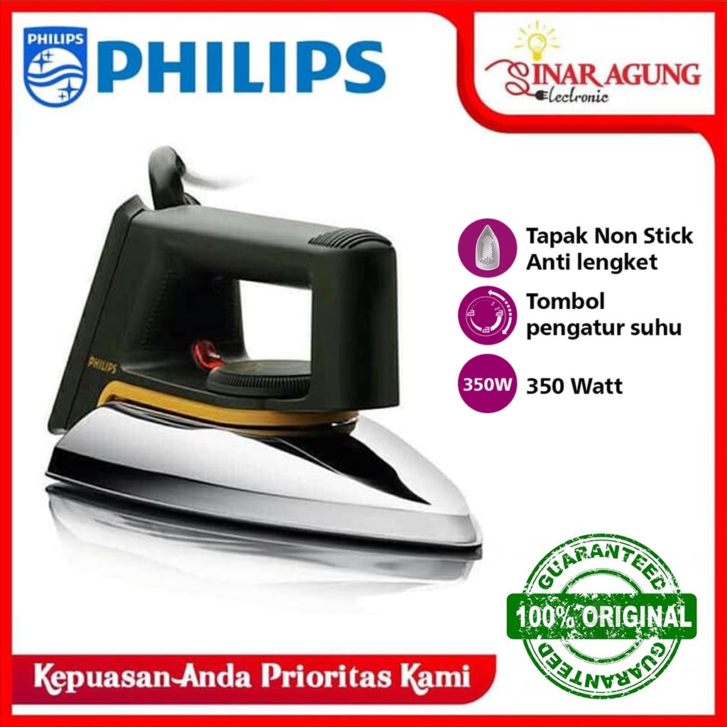 SETRIKA PHILIPS HD1172 / HD-1172 / HD 1172 [350 WATT / DRY IRON] 100% ORI