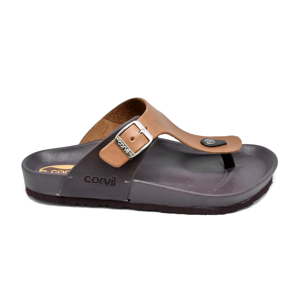 Carvil Boston 01 M Sandal Slide Casual Pria Stone Brown _A67