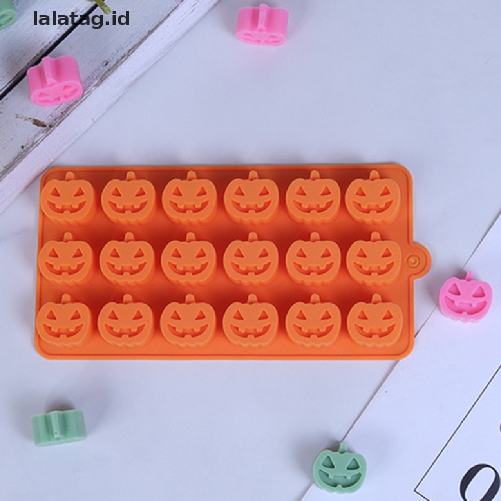 [lalatag] 18lubang Cetakan Labu Silikon Mini Halloween Untuk Syukuran Pumpkin Cokelat Gummies Permen Natal Permen Dekorasi Kue [ID]