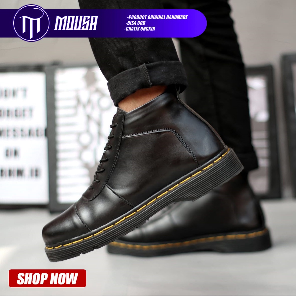 Sepatu Pantofel Formal Docmart Low Boots Kerja Pria Mousa Robot