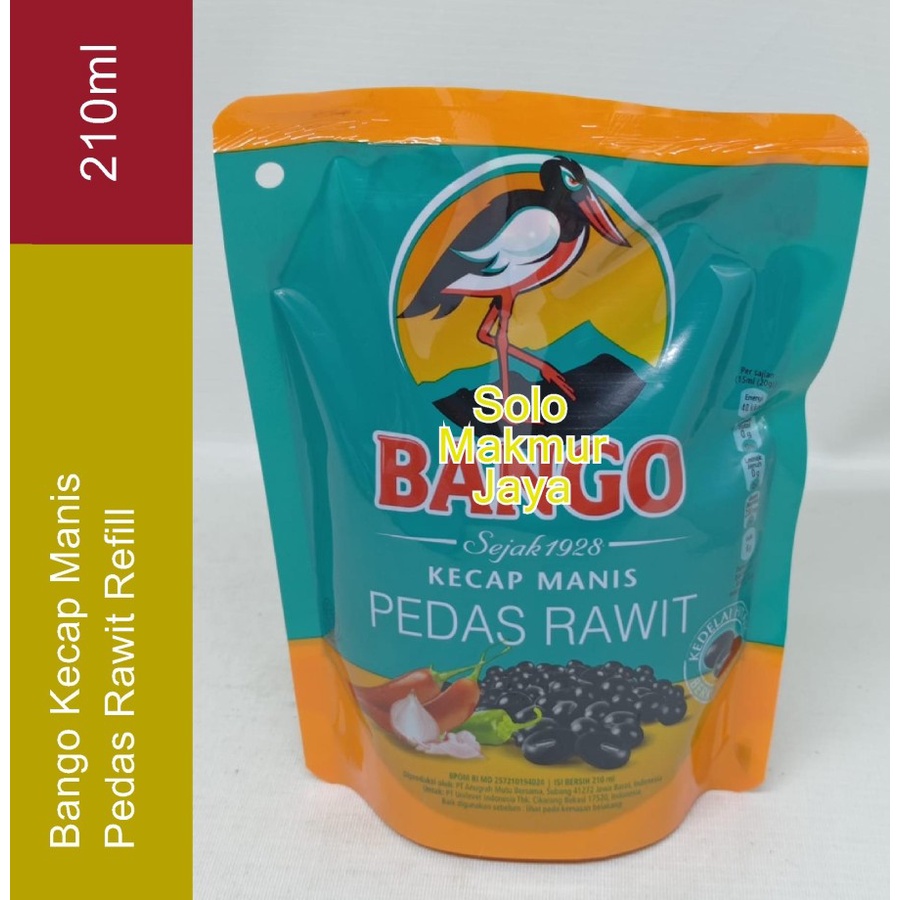 Bango Kecap Manis Pedas Rawit Refill Pouch 210 ml Kecap Bango Pedas 210ml