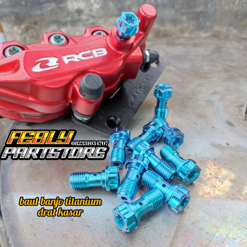 BAUT TITANIUM BANJO SELANG MASTER KALIPER DRAT KASAR BAUT BANJO TITANIUM DRAT KASAR BAUT SELANG REM 