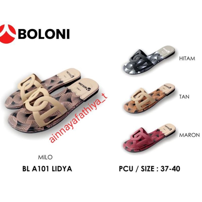 (LIDYA)Sandal Slop Wanita Fashion Casual Slip On Trendy Boloni