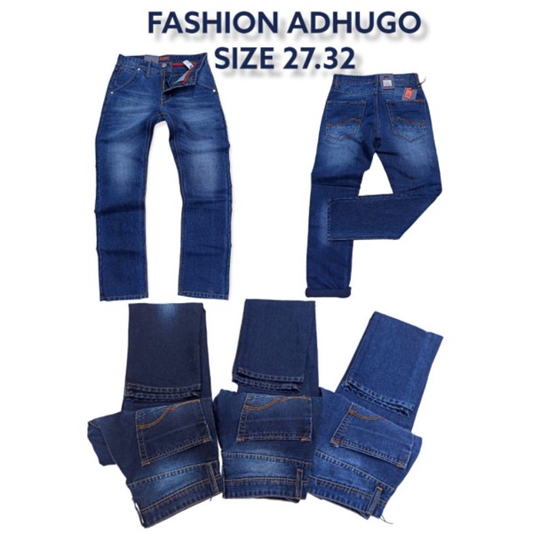 Celana Panjang Lepis Denim Jeans Standar Reguler Fit Merk Adhugo / AdLuis Original Premium Distro Celana Panjang Cowo Dewasa Laki Jeans Lepis Denim Adhugo Model Lions Standar Jumbo