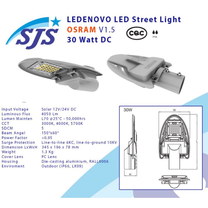 Ledenvo Osram 30watt lampu PJU Sni