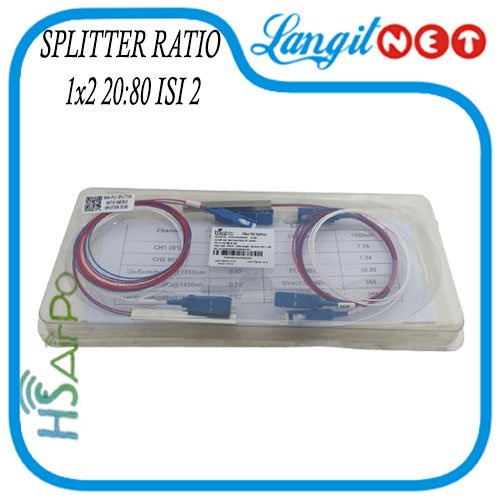 MINI PLC SPLITTER RATIO 1x2 PLC SPLITTER 20 80 ISI 2