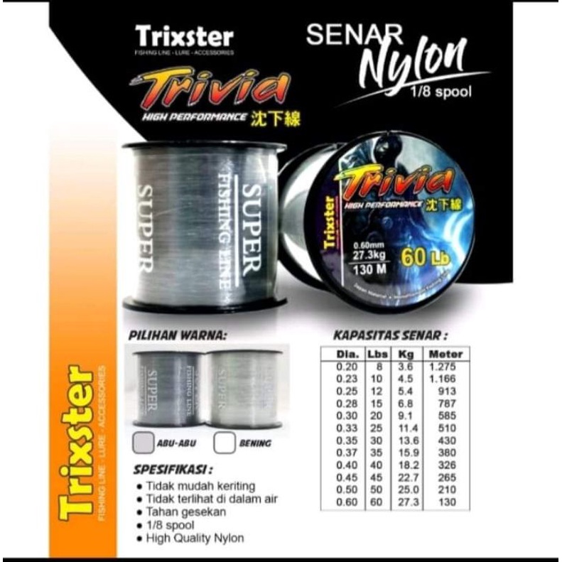 Senar Pancing Trixster Trivia. 1/4 spool