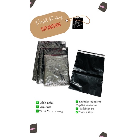 

size 25x40 Cm 100 micron polymailer/plastik packing paket isi 50 pcs