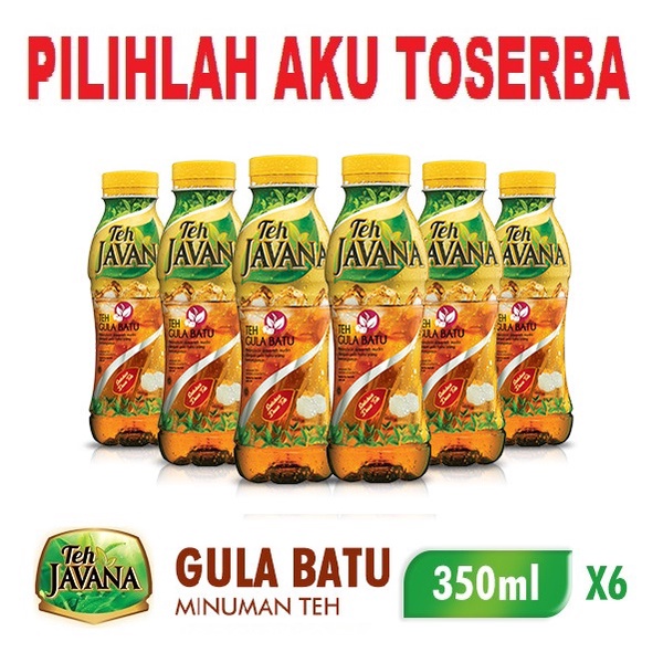 JAVANA Minuman Teh GULA BATU 350 ml - (Harga paket isi 6 botol )