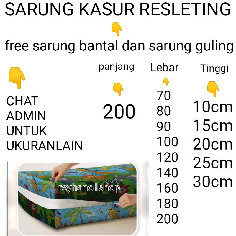 SARUNGKASUR SPREI RESLETING ALL SIZE SET (BONUS SARBAN DAN SARGUL)