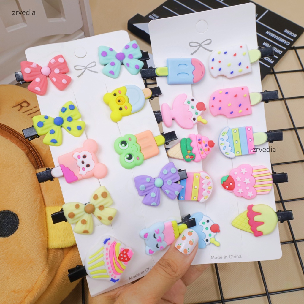 ISI 4-10 PCS - Jepit Rambut Anak Perempuan / Jepitan Kualitas Import Hair Pin Murah Lucu Balita Bayi Perempuan Karakter zrvedia