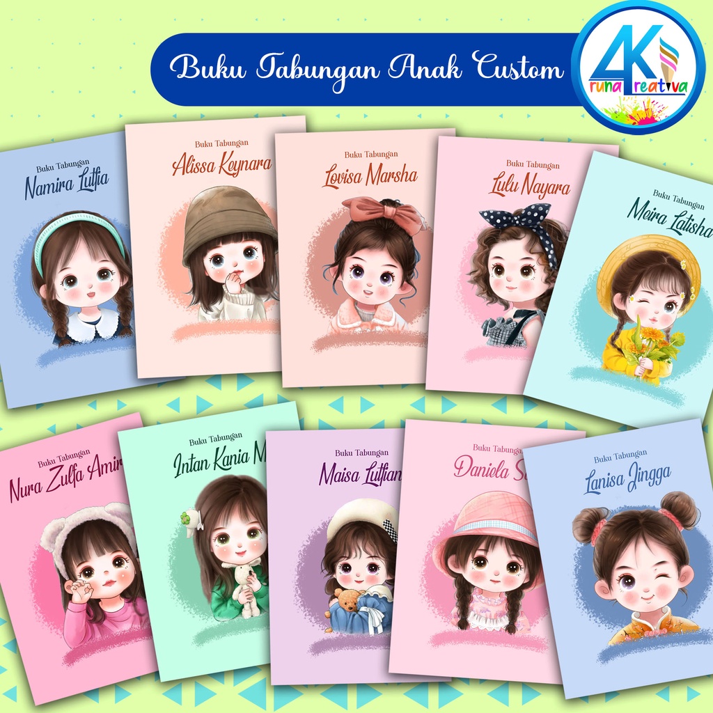 

Arunakreativa 31-40 Buku Tabungan Sekolah Anak Custom | Buku Tabungan Anak