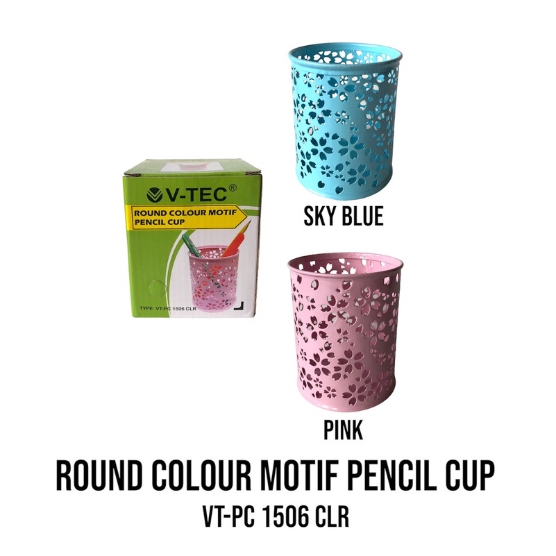 

Tempat Pensil Pulpen Pen stand V-TEC PC-1506 Pencil Cup Bulat Motif Colour Desk Set Round Organizer Satuan